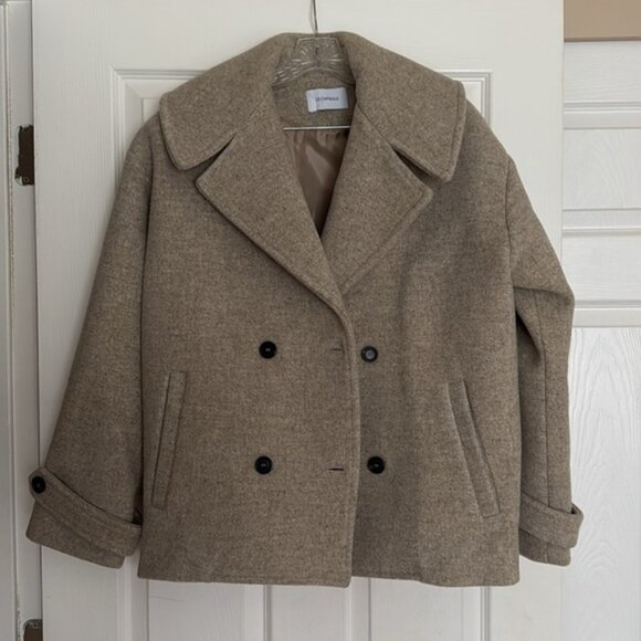 Le Capsole Greige Big Collar Wool Coat XS - Picture 1 of 8